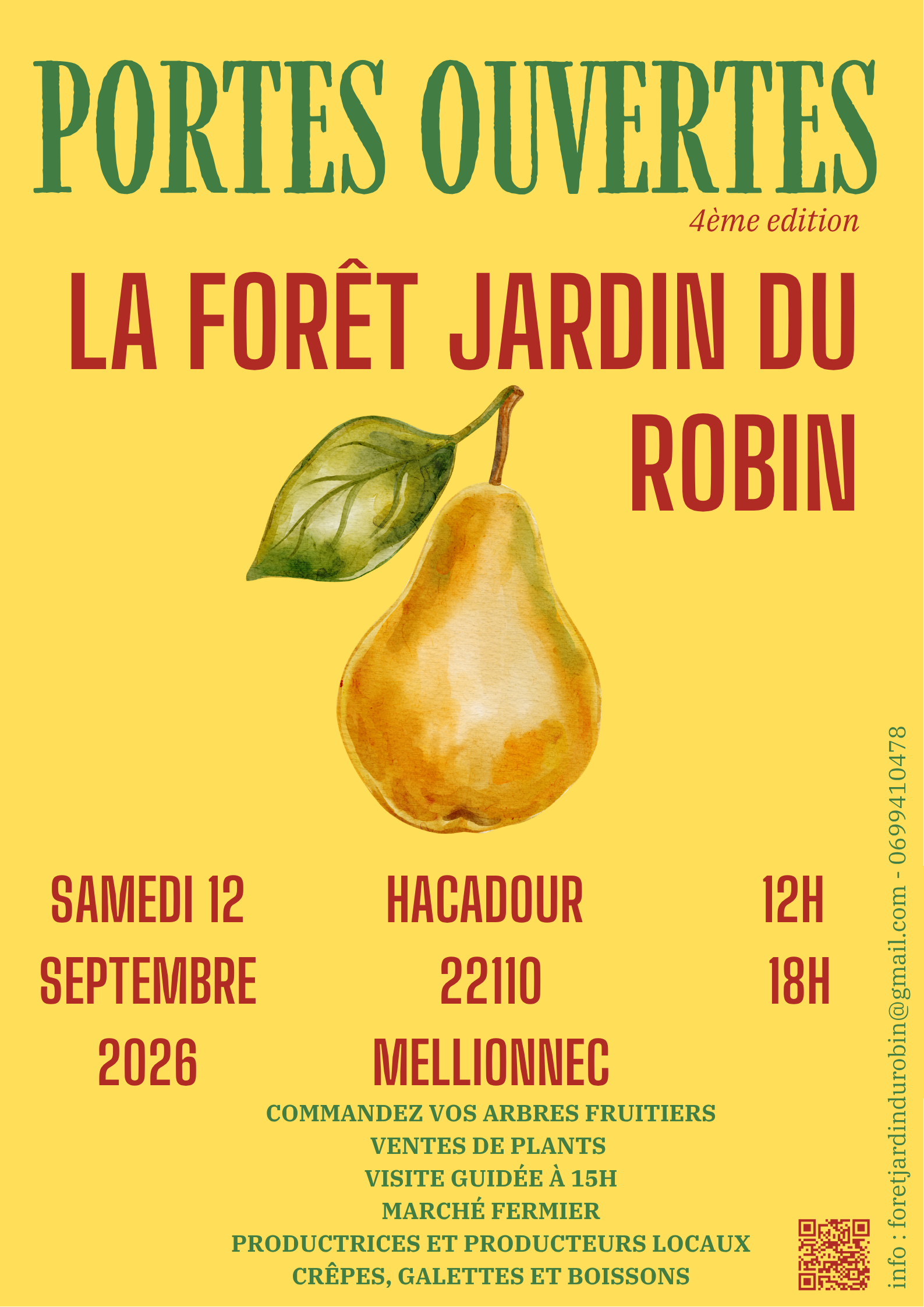 Portes Ouvertes La Forêt Jardin du Robin – Samedi 12 Septembre